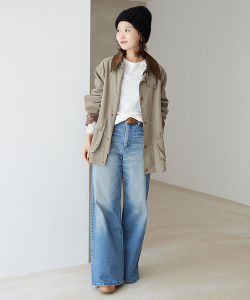 SLOBE IENA（スローブイエナ）の「T/C天竺ベーシックロンTEE（Tシャツ/カットソー・レディース・グレー/ホワイト/ダークブルー・FREE）」の17枚目の写真