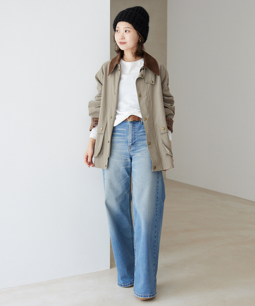 SLOBE IENA（スローブイエナ）の「T/C天竺ベーシックロンTEE（Tシャツ/カットソー・レディース・グレー/ホワイト/ダークブルー・FREE）」の18枚目の写真