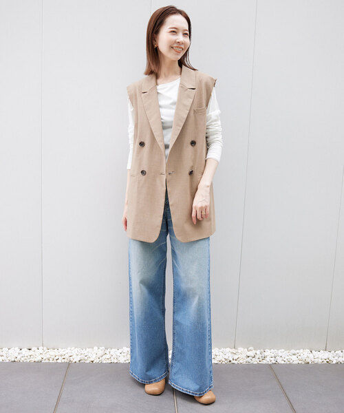 SLOBE IENA（スローブイエナ）の「T/C天竺ベーシックロンTEE（Tシャツ/カットソー・レディース・グレー/ホワイト/ダークブルー・FREE）」の20枚目の写真