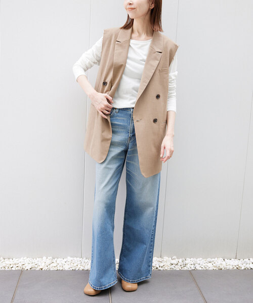 SLOBE IENA（スローブイエナ）の「T/C天竺ベーシックロンTEE（Tシャツ/カットソー・レディース・グレー/ホワイト/ダークブルー・FREE）」の21枚目の写真