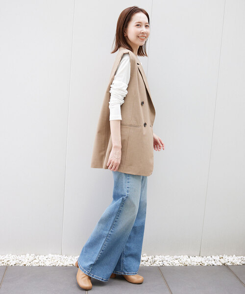 SLOBE IENA（スローブイエナ）の「T/C天竺ベーシックロンTEE（Tシャツ/カットソー・レディース・グレー/ホワイト/ダークブルー・FREE）」の22枚目の写真