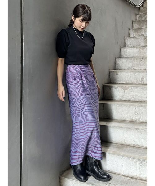 MURUA（ムルーア）の「ウェーブチェックナロースカート（スカート・レディース・パープル/グレー・FREE）」の15枚目の写真