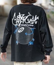【13】発砲グラフィックプリント オーバーサイズ ロングスリーブTシャツ