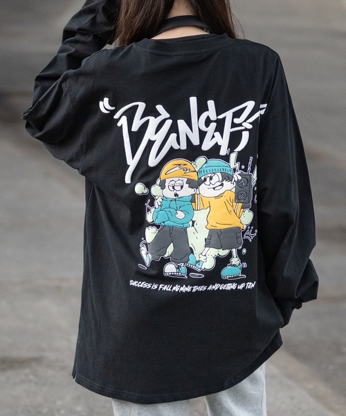 JOHN'S CLOSET(ジョンズクローゼット)の「【13】発砲グラフィックプリント オーバーサイズ ロングスリーブTシャツ(Tシャツ/カットソー・メンズ・ホワイト系1/ホワイト系2/ホワイト系3/ブラック系2/ブラック系1/ブラック系3・MEDIUM/LARGE)」の5枚目の写真