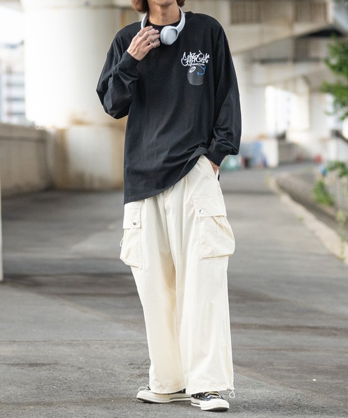JOHN'S CLOSET(ジョンズクローゼット)の「【13】発砲グラフィックプリント オーバーサイズ ロングスリーブTシャツ(Tシャツ/カットソー・メンズ・ホワイト系1/ホワイト系2/ホワイト系3/ブラック系2/ブラック系1/ブラック系3・MEDIUM/LARGE)」の22枚目の写真