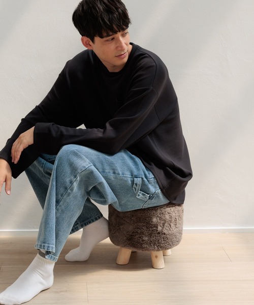 LAKOLE(ラコレ)の「ライトダンボールポケット長袖T / 143055(Tシャツ/カットソー・メンズ・マスタード/アクア/ブラック/ホワイト・MEDIUM/LARGE/X-LARGE)」の3枚目の写真