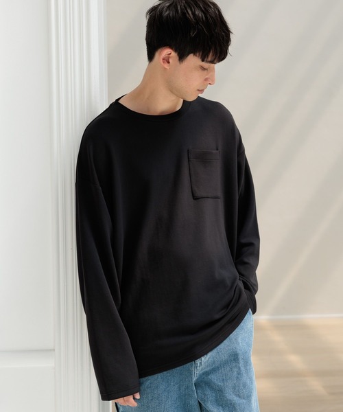 LAKOLE(ラコレ)の「ライトダンボールポケット長袖T / 143055(Tシャツ/カットソー・メンズ・マスタード/アクア/ブラック/ホワイト・MEDIUM/LARGE/X-LARGE)」の7枚目の写真