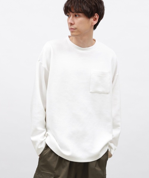 LAKOLE(ラコレ)の「ライトダンボールポケット長袖T / 143055(Tシャツ/カットソー・メンズ・マスタード/アクア/ブラック/ホワイト・MEDIUM/LARGE/X-LARGE)」の10枚目の写真