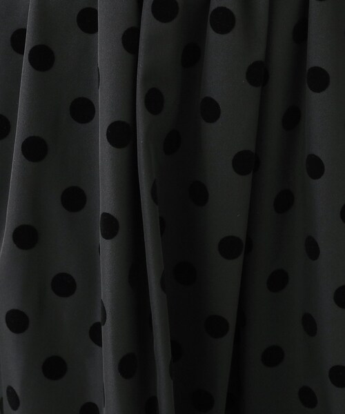 DRESKIP（ドレスキップ）の「◆コーデが決まる フロッキードットフレアスカート（スカート・レディース・マスタード/ベージュ/チャコールグレー・04/03/02）」の7枚目の写真