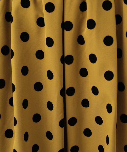 DRESKIP（ドレスキップ）の「◆コーデが決まる フロッキードットフレアスカート（スカート・レディース・マスタード/ベージュ/チャコールグレー・04/03/02）」の11枚目の写真