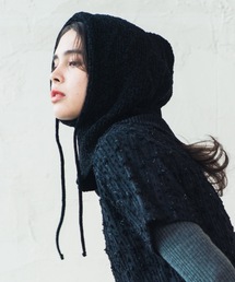 ORIENT MILLINERY PIGMO KNIT HOODIE 黒 ≪HAND KNIT≫ PIGMO KNIT HOODIE（ニットキャップ/ビーニー）｜ORIENT