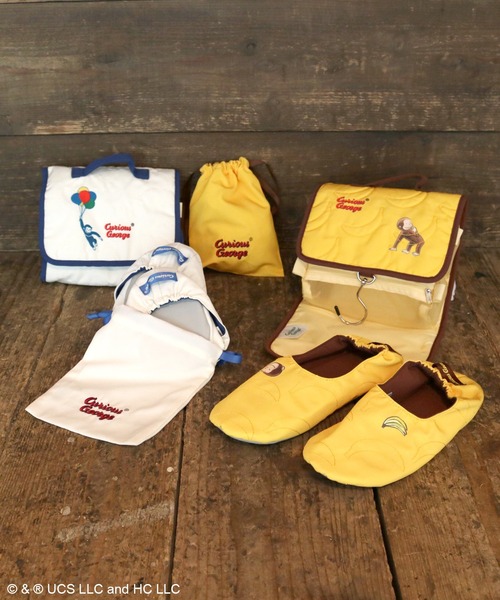 ACCOMMODE(アコモデ)の「【366Curious 】おさるのジョージ 携帯スリッパ(ルームシューズ/スリッパ・メンズ・イエロー/アイボリー・FREE)」の5枚目の写真