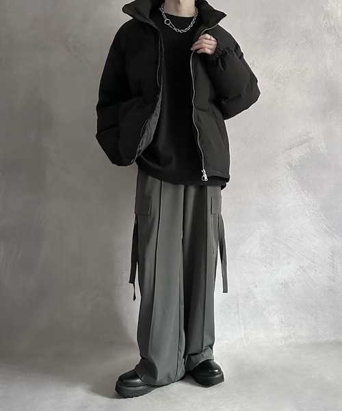 SERACE】Patted volume high neck heat jacket / パテッド