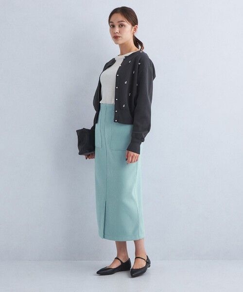 極美品 グリーンレーベルリラクシング ウォッシャブル スカートスーツ UNITED ARROWS green label relaxing｜サラフール ベルト タイト