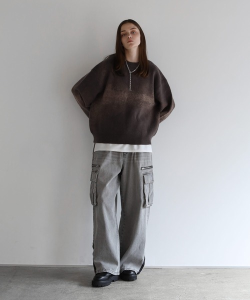 モヘアライクルーズシルエットグラデーションニット（ニット/セーター