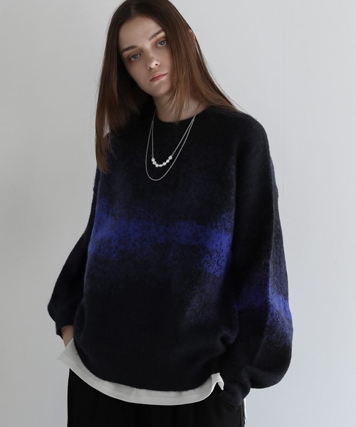 希少 FICCE フィッチェ ヴィンテージ グラデーション モヘア ニット M モヘアライクルーズシルエットグラデーションニット（ニット