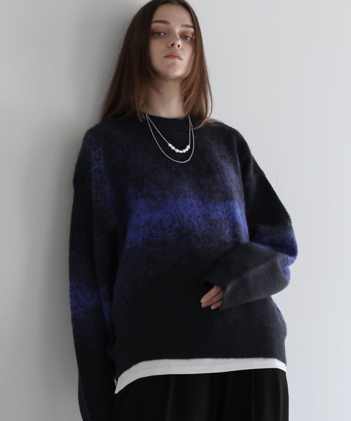 モヘアライクルーズシルエットグラデーションニット（ニット