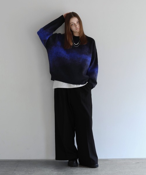 モヘアライクルーズシルエットグラデーションニット（ニット/セーター