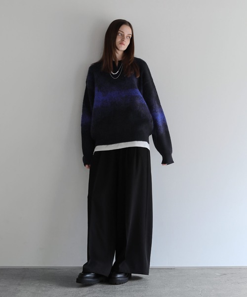 モヘアライクルーズシルエットグラデーションニット（ニット/セーター