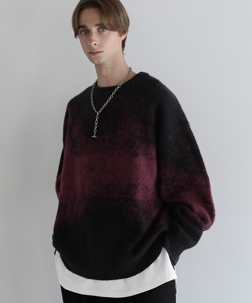 モヘアライクルーズシルエットグラデーションニット（ニット/セーター