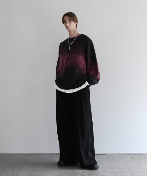 モヘアライクルーズシルエットグラデーションニット（ニット