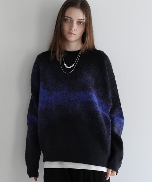 モヘアライクルーズシルエットグラデーションニット（ニット