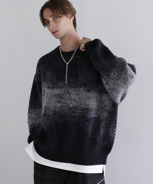 モヘアライクルーズシルエットグラデーションニット（ニット/セーター
