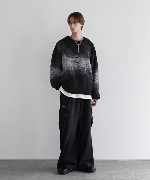 希少 FICCE フィッチェ ヴィンテージ グラデーション モヘア ニット M モヘアライクルーズシルエットグラデーションニット（ニット