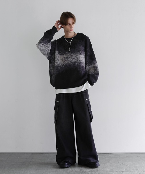 モヘアライクルーズシルエットグラデーションニット（ニット/セーター