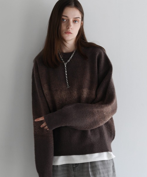モヘアライクルーズシルエットグラデーションニット（ニット/セーター
