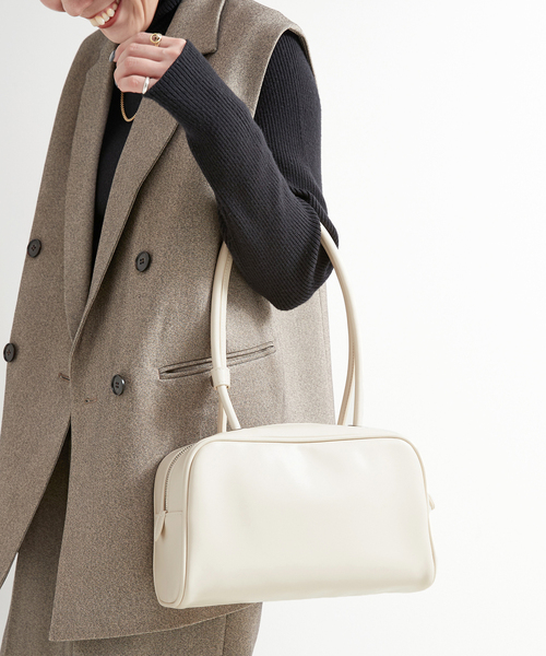 B.C STOCK（ベーセーストック）の「ボストンBAG（ショルダーバッグ・レディース・ホワイト/ウッド/ブラック・FREE）」の7枚目の写真