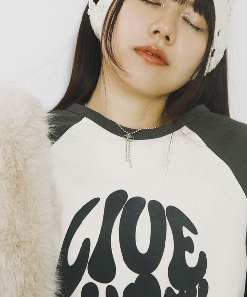 SENSE OF PLACE by URBAN RESEARCH（センスオブプレイスバイアーバンリサーチ）の「『別注』さらさ×SENSE OF PLACE　バイカラーラグランロングTシャツ（Tシャツ/カットソー・レディース・ブラウン/アイボリー/ミント・ONE）」の8枚目の写真