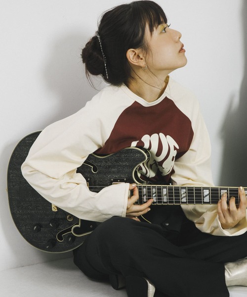 SENSE OF PLACE by URBAN RESEARCH（センスオブプレイスバイアーバンリサーチ）の「『別注』さらさ×SENSE OF PLACE　バイカラーラグランロングTシャツ（Tシャツ/カットソー・レディース・ブラウン/アイボリー/ミント・ONE）」の21枚目の写真