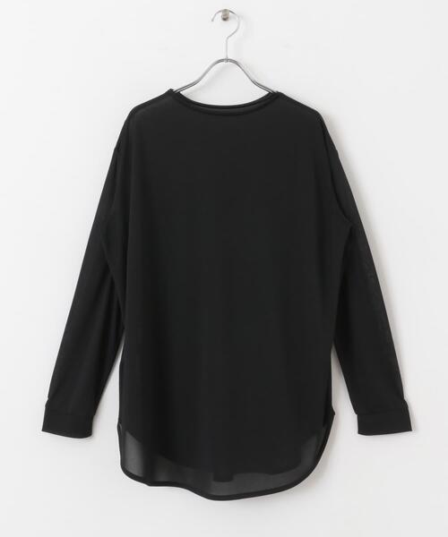 SENSE OF PLACE by URBAN RESEARCH(センスオブプレイスバイアーバンリサーチ)の「ラウンドテールシアールーズトップ(Tシャツ/カットソー・レディース・ネイビー/ブラック/オフホワイト・ONE)」の9枚目の写真
