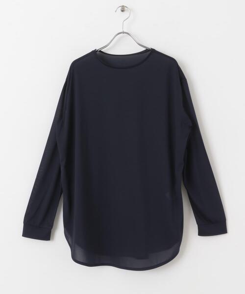SENSE OF PLACE by URBAN RESEARCH(センスオブプレイスバイアーバンリサーチ)の「ラウンドテールシアールーズトップ(Tシャツ/カットソー・レディース・ネイビー/ブラック/オフホワイト・ONE)」の15枚目の写真