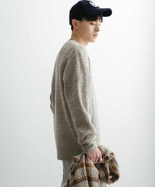 SENSE OF PLACE by URBAN RESEARCH(センスオブプレイスバイアーバンリサーチ)の「『ユニセックス』ローゲージカラーニット(ニット/セーター・メンズ・アイボリー/ライトベージュ/ブラック/ライトブルー/チャコールグレー/ブラウン/グリーン系その他/グリーン・MEDIUM/LARGE)」の22枚目の写真