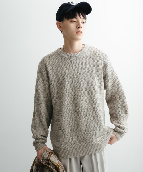 SENSE OF PLACE by URBAN RESEARCH(センスオブプレイスバイアーバンリサーチ)の「『ユニセックス』ローゲージカラーニット(ニット/セーター・メンズ・アイボリー/ライトベージュ/ブラック/ライトブルー/チャコールグレー/ブラウン/グリーン系その他/グリーン・MEDIUM/LARGE)」の6枚目の写真