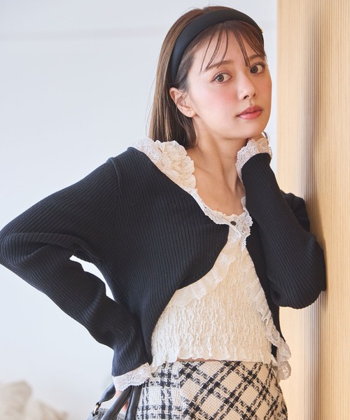 one after another NICE CLAUP(ワンアフターアナザーナイスクラップ)の「肩フリルシャーリングインナー(キャミソール・レディース・ブラック/ブラウン系その他/ホワイト・FREE)」の20枚目の写真