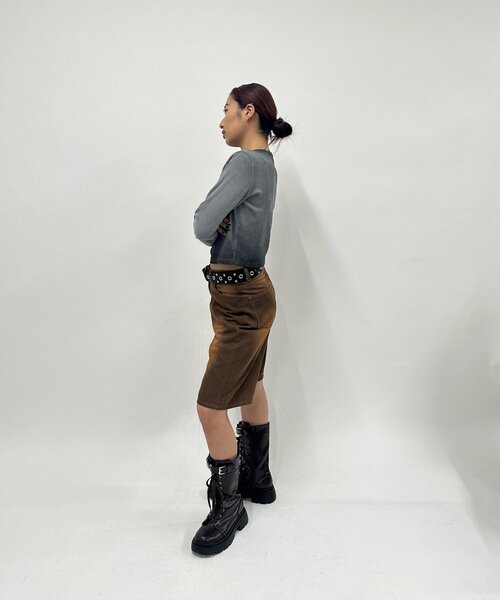 WHO'S WHO gallery(フーズフーギャラリー)の「【SLOPPY/スロッピー】スマッジトップス(Tシャツ/カットソー・レディース・チャコールグレー/ライトグレー・FREE)」の7枚目の写真