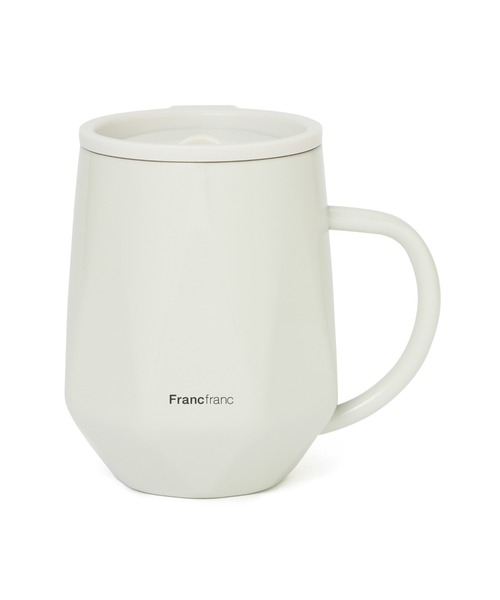 フタ付き ステンレスサーモマグ 320ml ダイヤ ホワイト（グラス