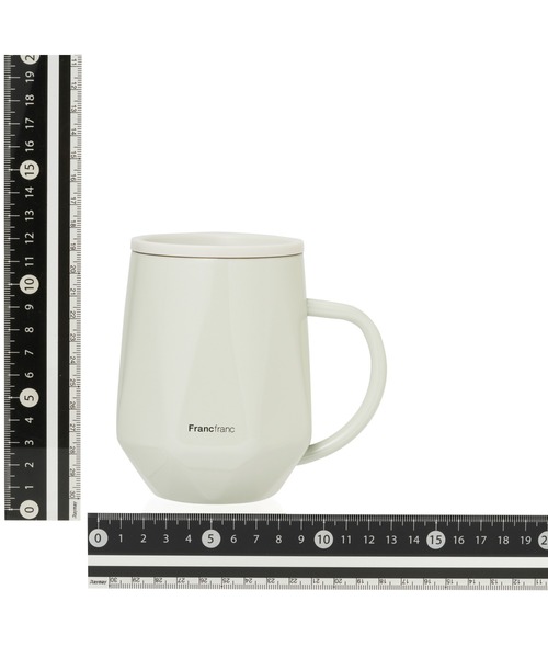 フタ付き ステンレスサーモマグ 320ml ダイヤ ホワイト（グラス