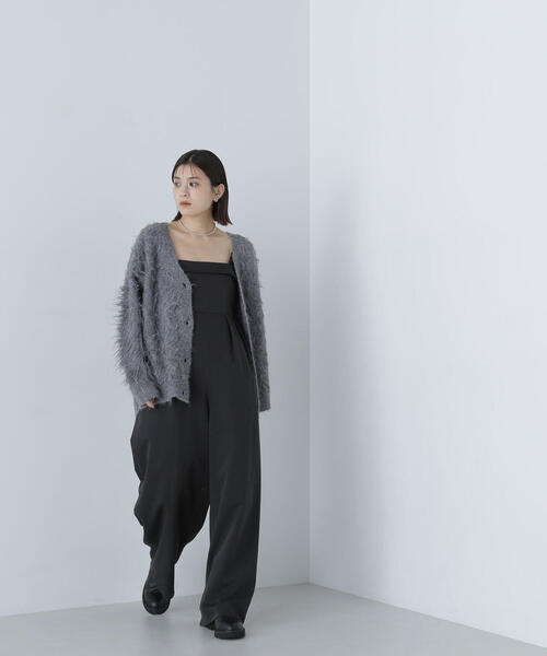 NATURAL BEAUTY BASIC(ナチュラルビューティーベーシック)の「◇Vネック起毛コーディガン(カーディガン/ボレロ・レディース・チャコールグレー/オフホワイト/ベージュ・FREE)」の9枚目の写真