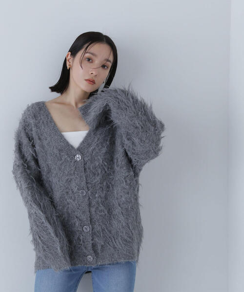 NATURAL BEAUTY BASIC(ナチュラルビューティーベーシック)の「◇Vネック起毛コーディガン(カーディガン/ボレロ・レディース・チャコールグレー/オフホワイト/ベージュ・FREE)」の14枚目の写真