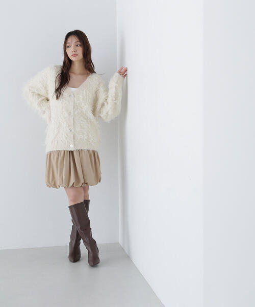 NATURAL BEAUTY BASIC(ナチュラルビューティーベーシック)の「◇Vネック起毛コーディガン(カーディガン/ボレロ・レディース・チャコールグレー/オフホワイト/ベージュ・FREE)」の22枚目の写真