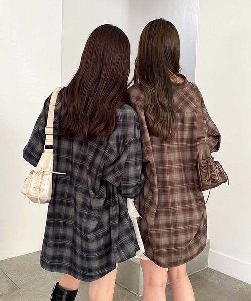 ナイスクラップ チェック 長袖 シャツ one after another NICE CLAUP｜チェックビッグシャツ | Rakuten
