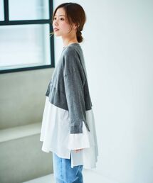 TORRAZZO DONNAニット×シャツチュニック