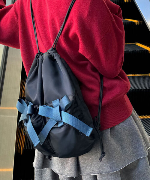 CIAOPANIC（チャオパニック）の「テープリボンナイロンナップザック（バックパック/リュック・レディース・ブラック/カーキ・FREE）」の10枚目の写真