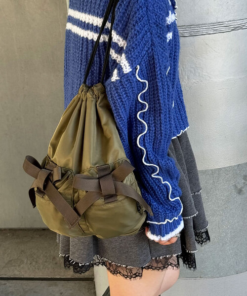 CIAOPANIC（チャオパニック）の「テープリボンナイロンナップザック（バックパック/リュック・レディース・ブラック/カーキ・FREE）」の22枚目の写真