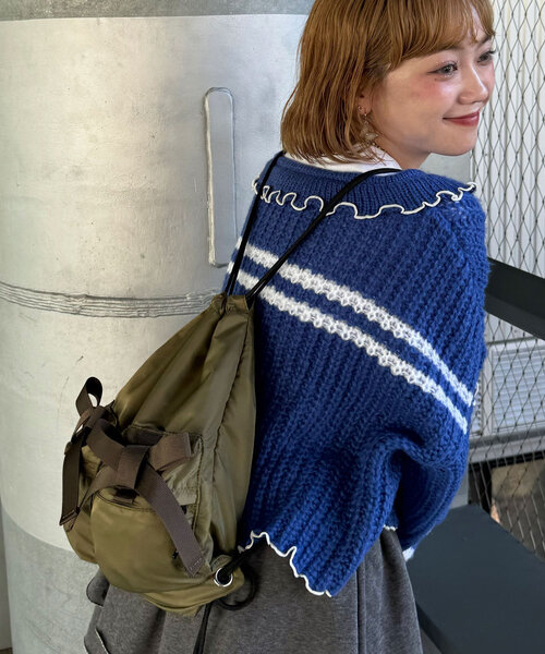 CIAOPANIC（チャオパニック）の「テープリボンナイロンナップザック（バックパック/リュック・レディース・ブラック/カーキ・FREE）」の20枚目の写真