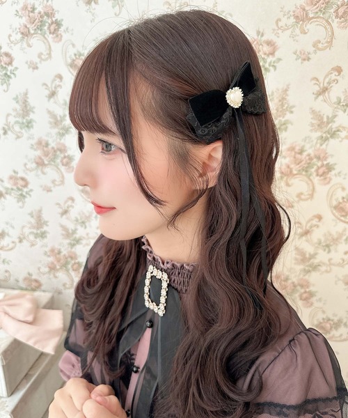 ROJITA（ロジータ）の「ベロアロングリボンクリップSET（バレッタ/ヘア